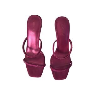Wild Fable Womens Size 7.5M Fuchsia Pink Strappy Square Toe Stiletto Mules